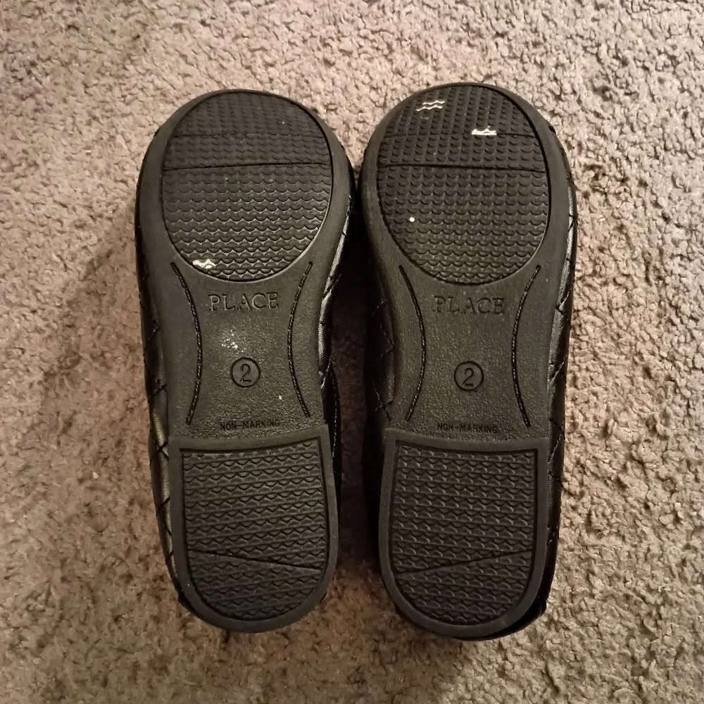 Children's Place Girls Black Ballet Flats Size 2y PRE-OWNED, WORN ONCE